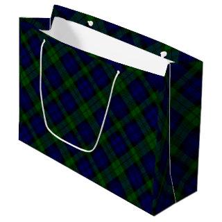 Black Watch Tartan Blue Green Plaid Large Gift Bag