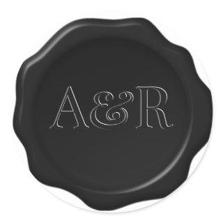 Black Wax seal Sticker monogram