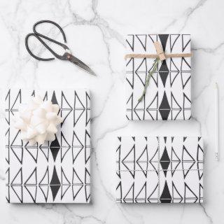 Black White Abstract Lines Shapes Quirky Pattern   Sheets