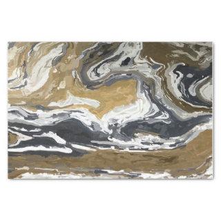 Black, White and Gold Abstract Tissue Paper