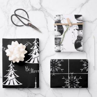 Black, White and Silver Christmas  Sheets
