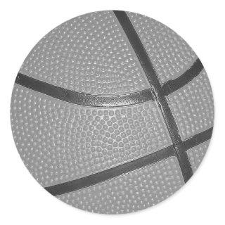 Black & White Basketball Classic Round Sticker