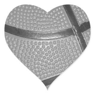 Black & White Basketball Heart Sticker