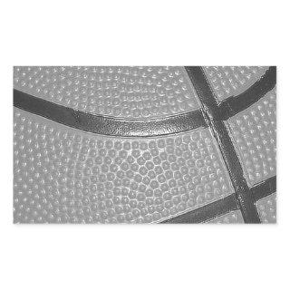 Black & White Basketball Rectangular Sticker