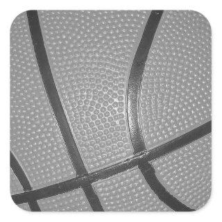 Black & White Basketball Square Sticker