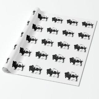 Black & White Buffalo Silhouette