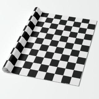 Black White Checkered Block Print