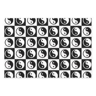 Black White Checkered Yin-yang Zen Block Print  Sheets