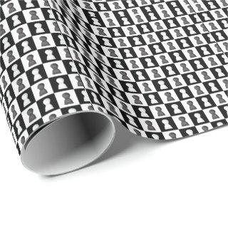 Black & White Chess Allover Chess Board