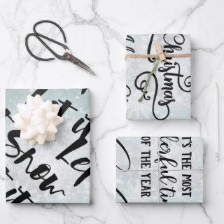 Black,White,Christmas,Snowflake,Holiday Quote,Gift  Sheets
