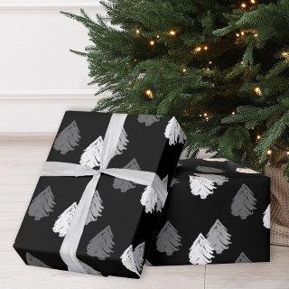 Black White Christmas Tree Pattern
