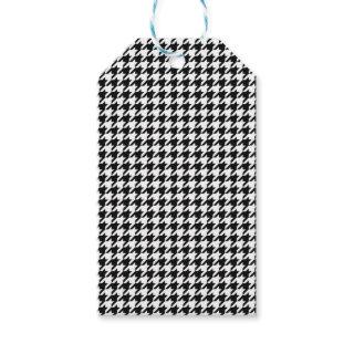 Black White Classic Houndstooth Check Gift Tags
