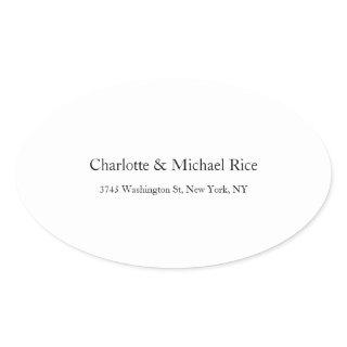 Black White Classical Bold Text Elegant Family Oval Sticker
