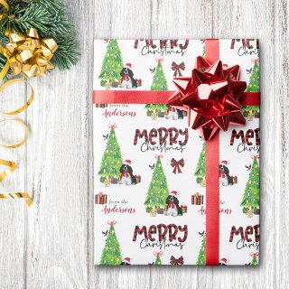 Black White Cocker Spaniel, Bird, Christmas Tree