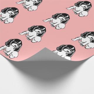 Black White Cocker Spaniels Pink
