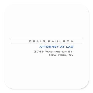 Black White Consultant Attorney at Law Profession Square Sticker