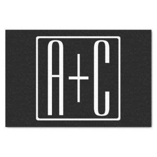 Black & White | Couples Initials Tissue Paper