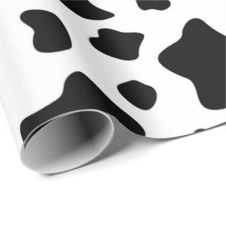 Black & white cow fur, animal print, spots pattern