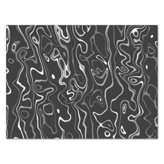 Black white damascus abstract swirls cool pattern tissue paper