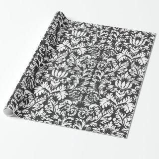 Black White Damask Lace Brocade