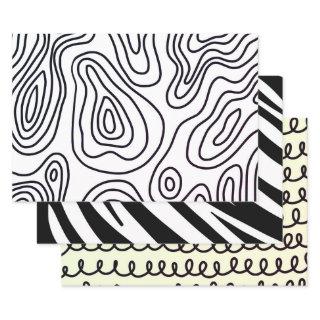 Black White doodle pattern  sheet