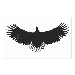 Black & White Eagle Silhouette Rectangular Sticker