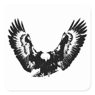 Black & White Eagle Square Sticker