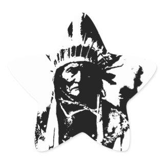 Black & White Geronimo Star Sticker