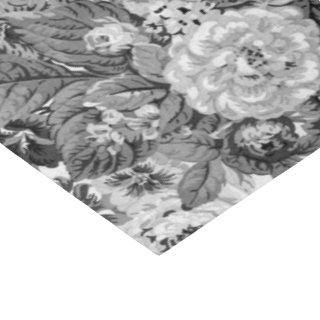 Black & White Gray Tone Vintage Floral Toile No.3 Tissue Paper