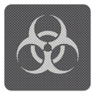 Black White & Grey Toxic Carbon Fiber Square Sticker