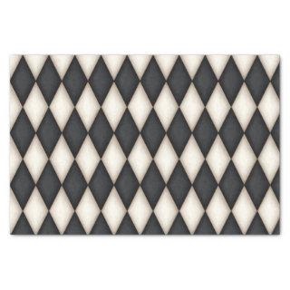 Black & White Harlequin  Check Medieval Fairytale Tissue Paper