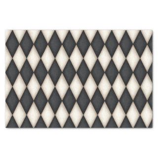 Black & White Harlequin  Check Medieval Fairytale Tissue Paper