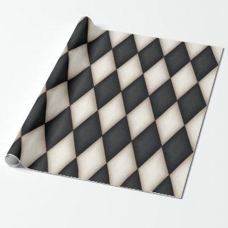 Black & White Harlequin Check Medieval Festive