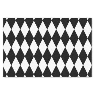 Black White Harlequin Pattern Tissue Paper