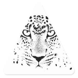 Black & White Leopard Eyes Triangle Sticker