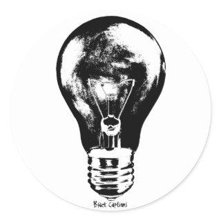 Black & White Light Bulb - Sticker