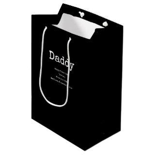 Black & White Message From your Kids Medium Gift Bag