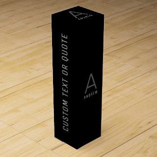 Black White Modern Custom Personalized Gift  Wine Box