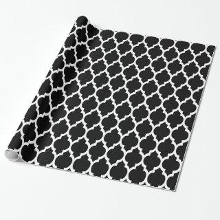 Black White Moroccan Quatrefoil Pattern #4