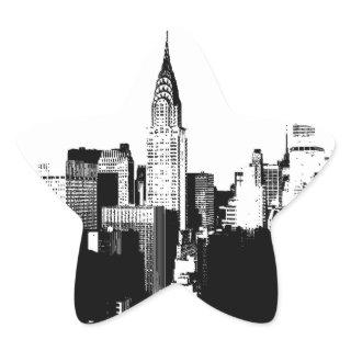 Black & White New York City Star Sticker