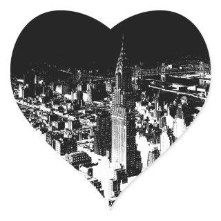 Black & White New York Heart Sticker