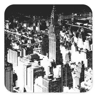 Black & White New York Square Sticker