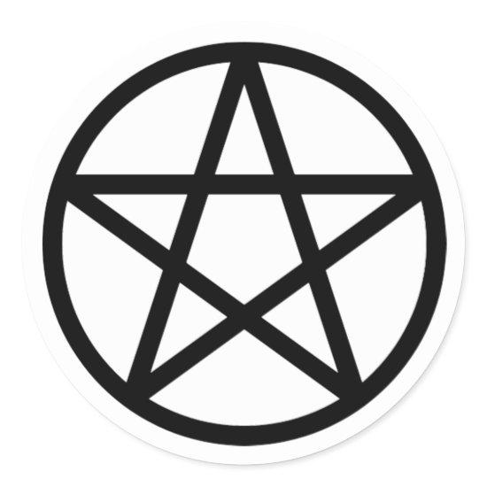 Black White Pentacle Solid Sticker