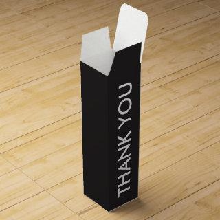 Black White Personalized Thank You Wine Box
