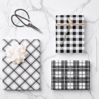 Black White Plaid Buffalo Check Mixed Pattern  Sheets