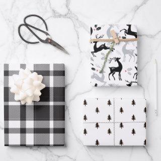Black & White Plaid, Reindeer & Christmas Trees  Sheets