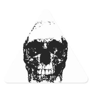 Black & White Pop Art Skull Triangle Sticker