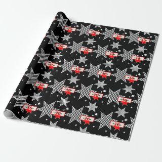Black White Red Checked Stars 16th Birthday