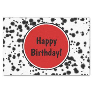 Black White Red Dalmatian Spots Birthday Party Tissue Paper