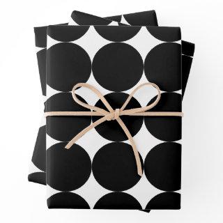 Black White Retro Geometric Circle Pattern    Sheets
